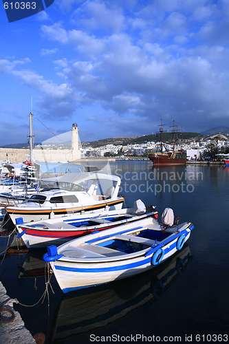 Image of View of Rethymnon harbour Crete