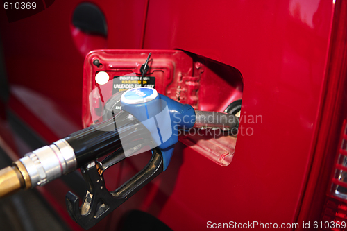 Image of Filling up with unleaded fuel