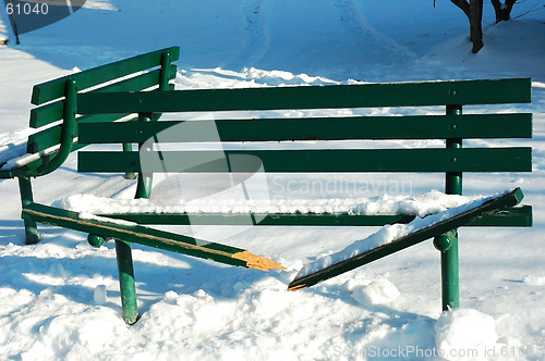 Image of Broken Park Bench