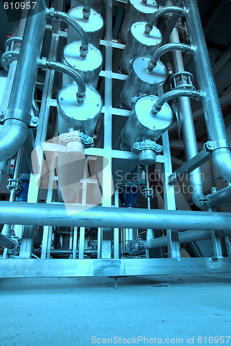 Image of Pipes, tubes, valves at a power plant