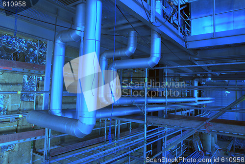 Image of Pipes, tubes, valves at a power plant