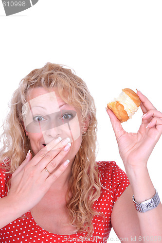 Image of Woman eating cake