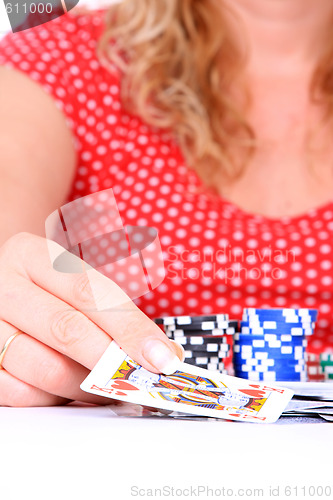 Image of woman playing poker