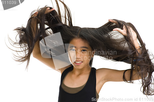 Image of flying hair