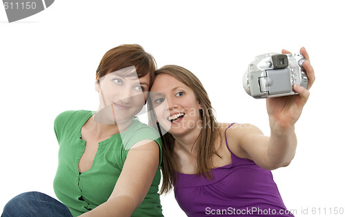 Image of Two young women taking a self-portrait