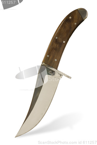 Image of Hunting knife made of stainless steel with wooden handle