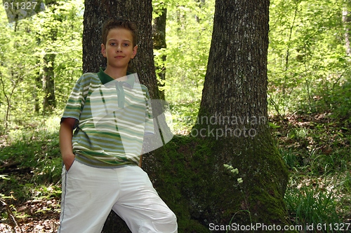 Image of boy in the forest