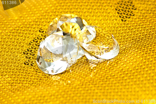 Image of Diamonds on golden pattern