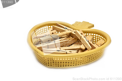 Image of Isolated clothespins