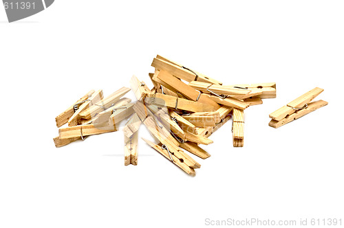 Image of Isolated clothespins