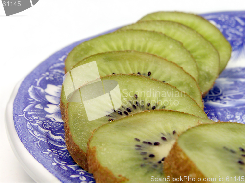 Image of Kiwi slices on a plate