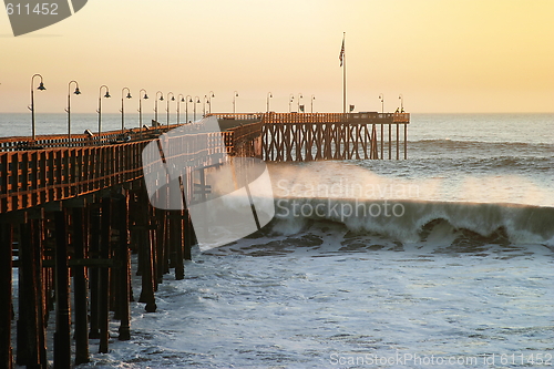 Image of Ocean Wave Storm Pier