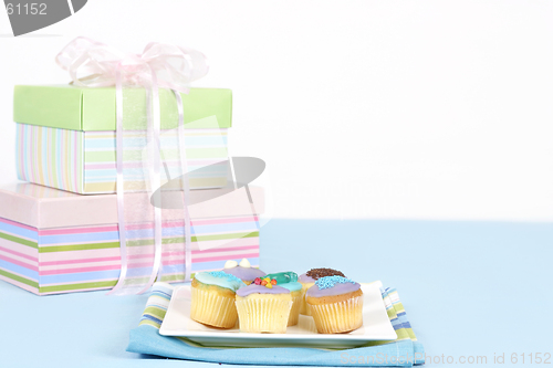 Image of Little cakes sitting on a white plate