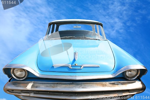 Image of Vintage Classical American Blue Car 50-60's