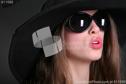 Image of sign woman in black
