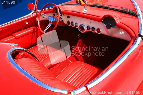 Image of Interior of the Red Car 60-70's