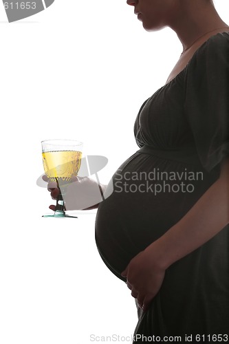 Image of pregnant woman with juice