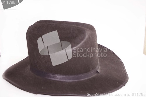 Image of Black cowboy hat side view