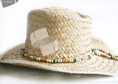 Image of Straw hat with beads 
