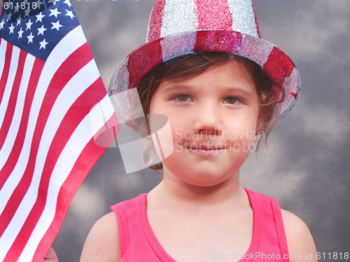 Image of Pretty little girl in 4th of july hat 