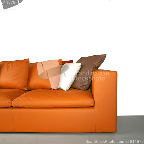 Image of Orange sofa isolated