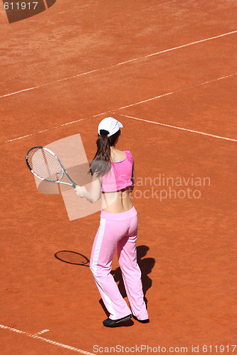 Image of Girl playing tennis