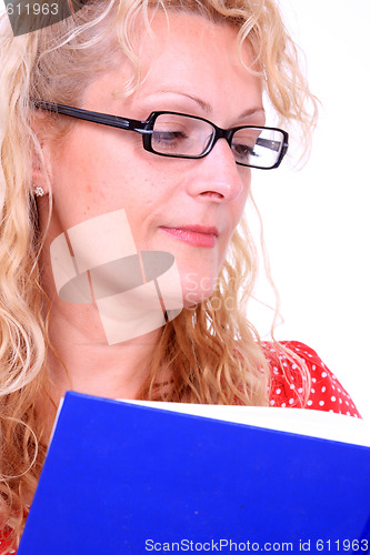 Image of Young  woman reading