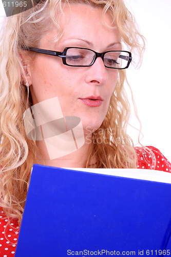 Image of Young  woman reading