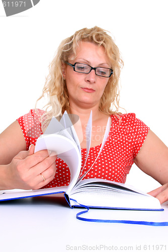 Image of Young  woman reading