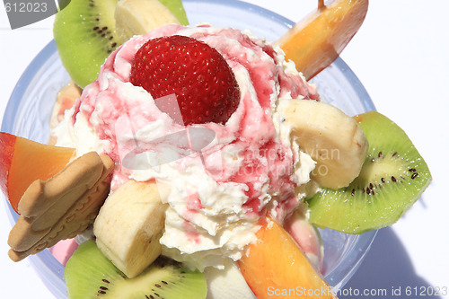 Image of ice cream with fruits