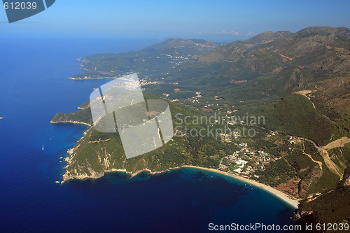 Image of Aerial view on the village of Parga 