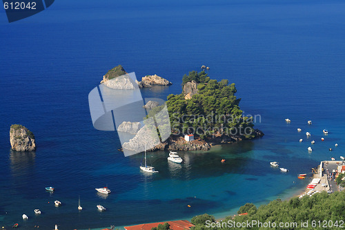 Image of Aerial view on the village of Parga 