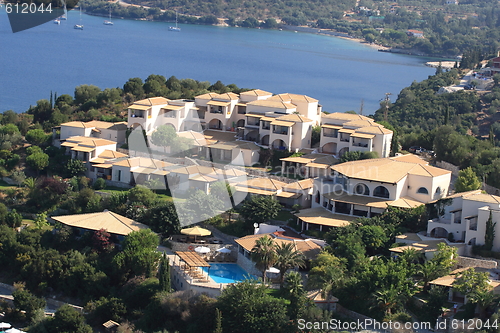 Image of Aerial view on the village of Sivota