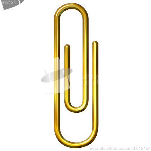 Image of 3D Golden Paper Clip