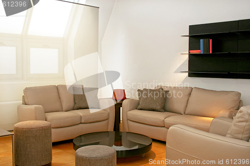 Image of Brown leather sofas