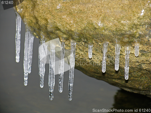 Image of Icicles on the Boulder