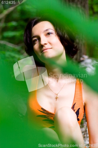 Image of female in summer forest