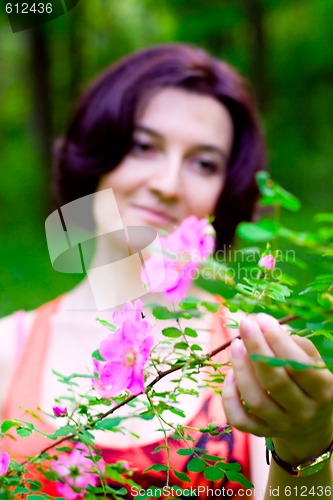 Image of female in summer garden