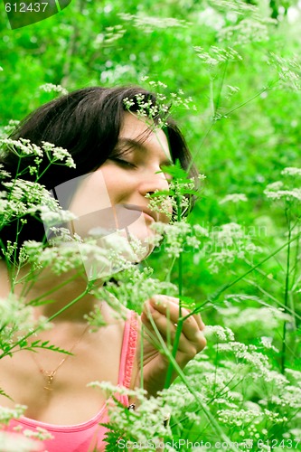 Image of female in summer forest
