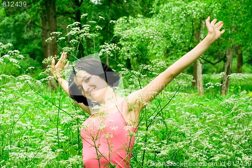 Image of female in summer forest