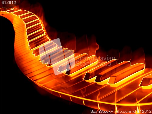 Image of keyboard on fire