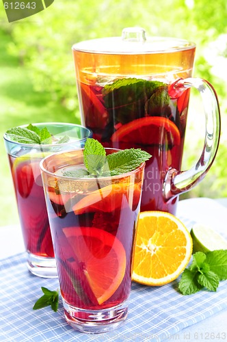 Image of Fruit punch in pitcher and glasses