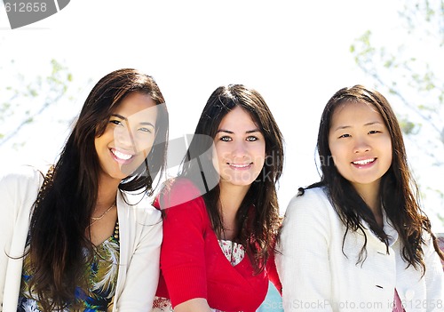 Image of Group of young girl friends
