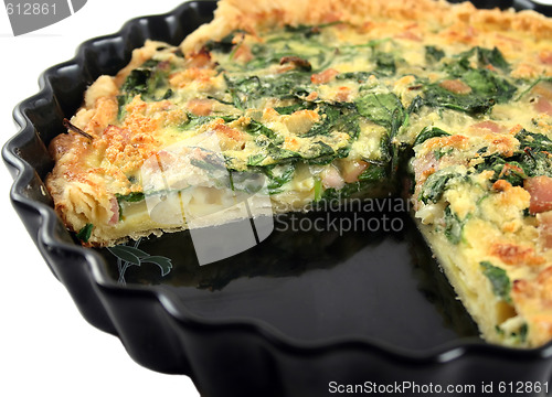 Image of Sliced Spinach And Bacon Quiche