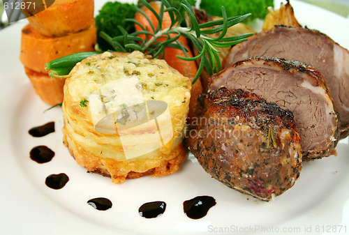 Image of Baked Lamb And Potato Stack 