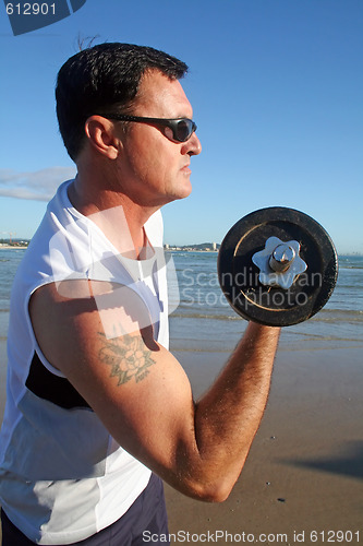 Image of Weights Workout On The Beach