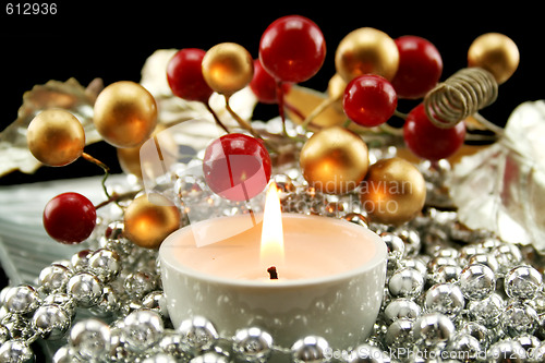 Image of Silver Christmas Decoration With Berries