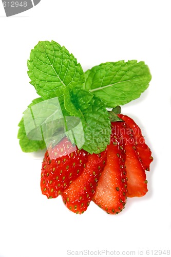 Image of Strawberries With Mint