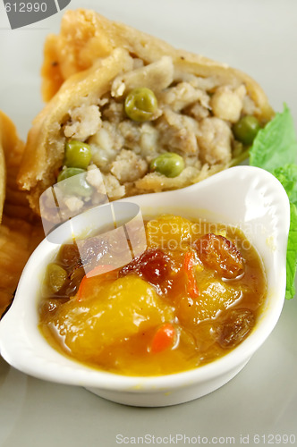 Image of Mango Chutney With Samosa