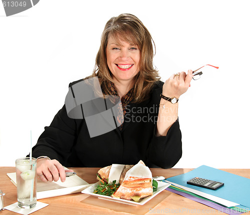 Image of Businesswoman Lunch